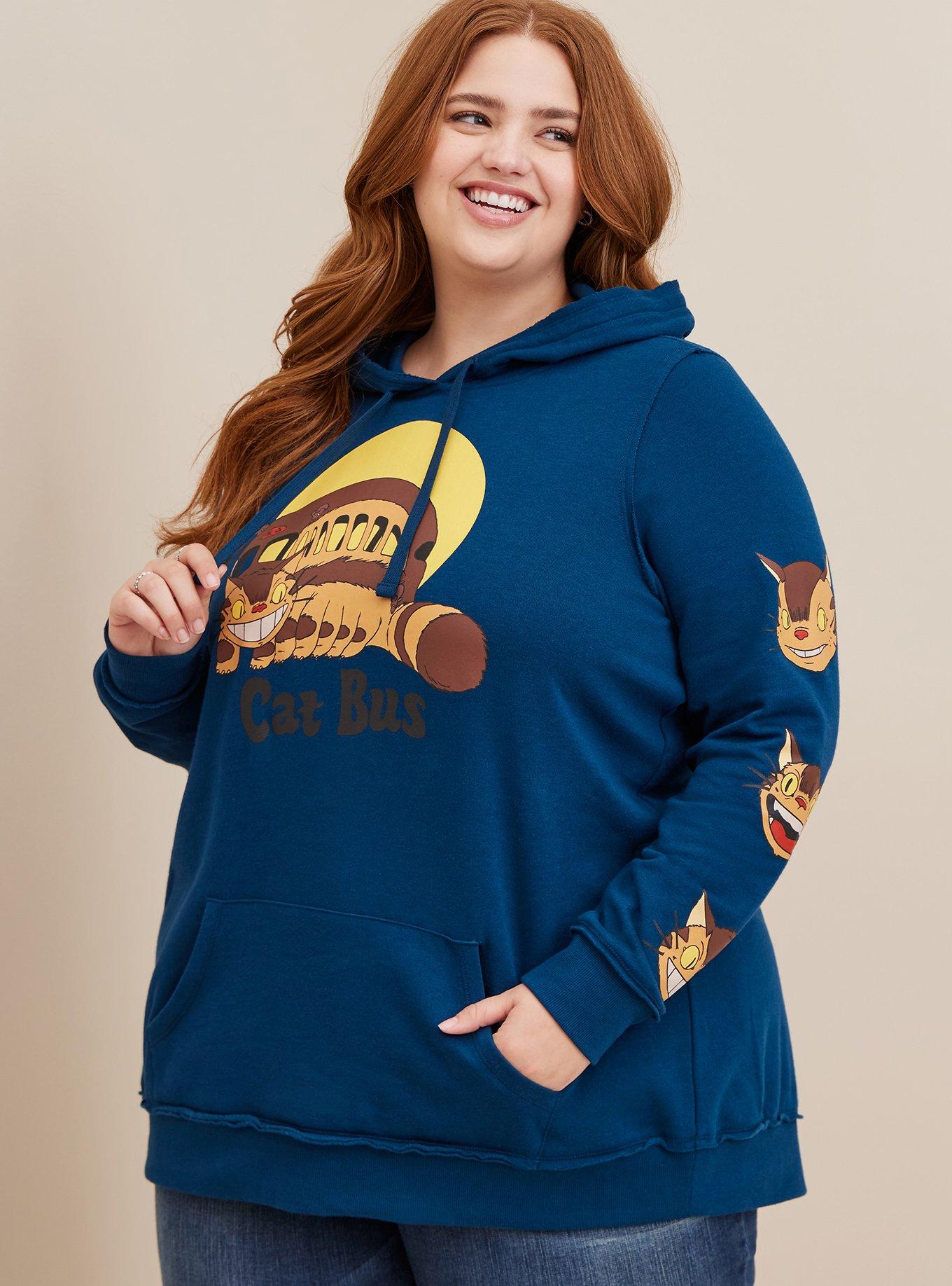 Plus Size Her Universe Studio Ghibli Catnus Moon Fleece Tunic Hoodie Torrid