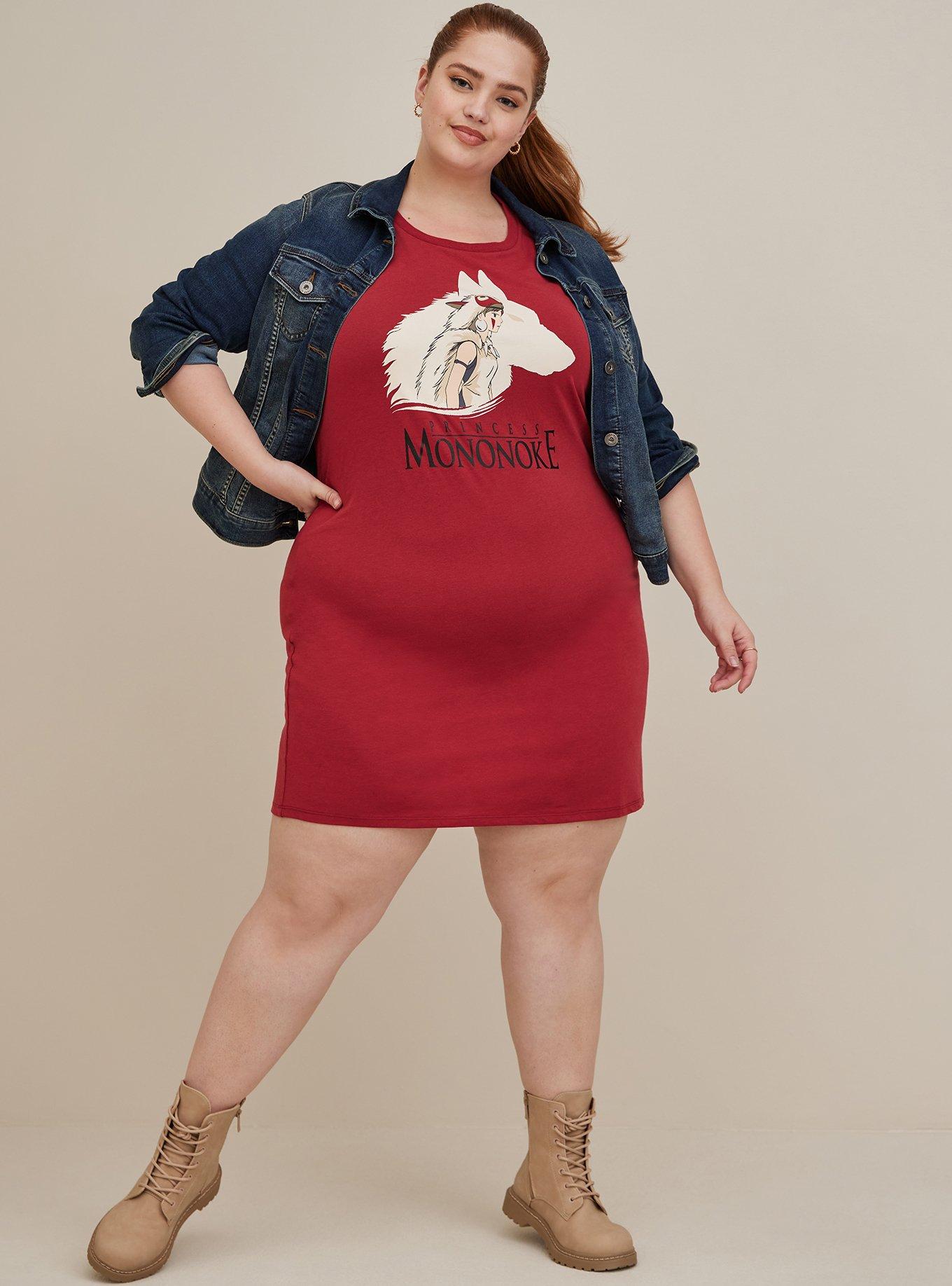 Her Universe Studio Ghibli Princess Mononoke Mini T-Shirt Dress - Triblend Red, RED, alternate