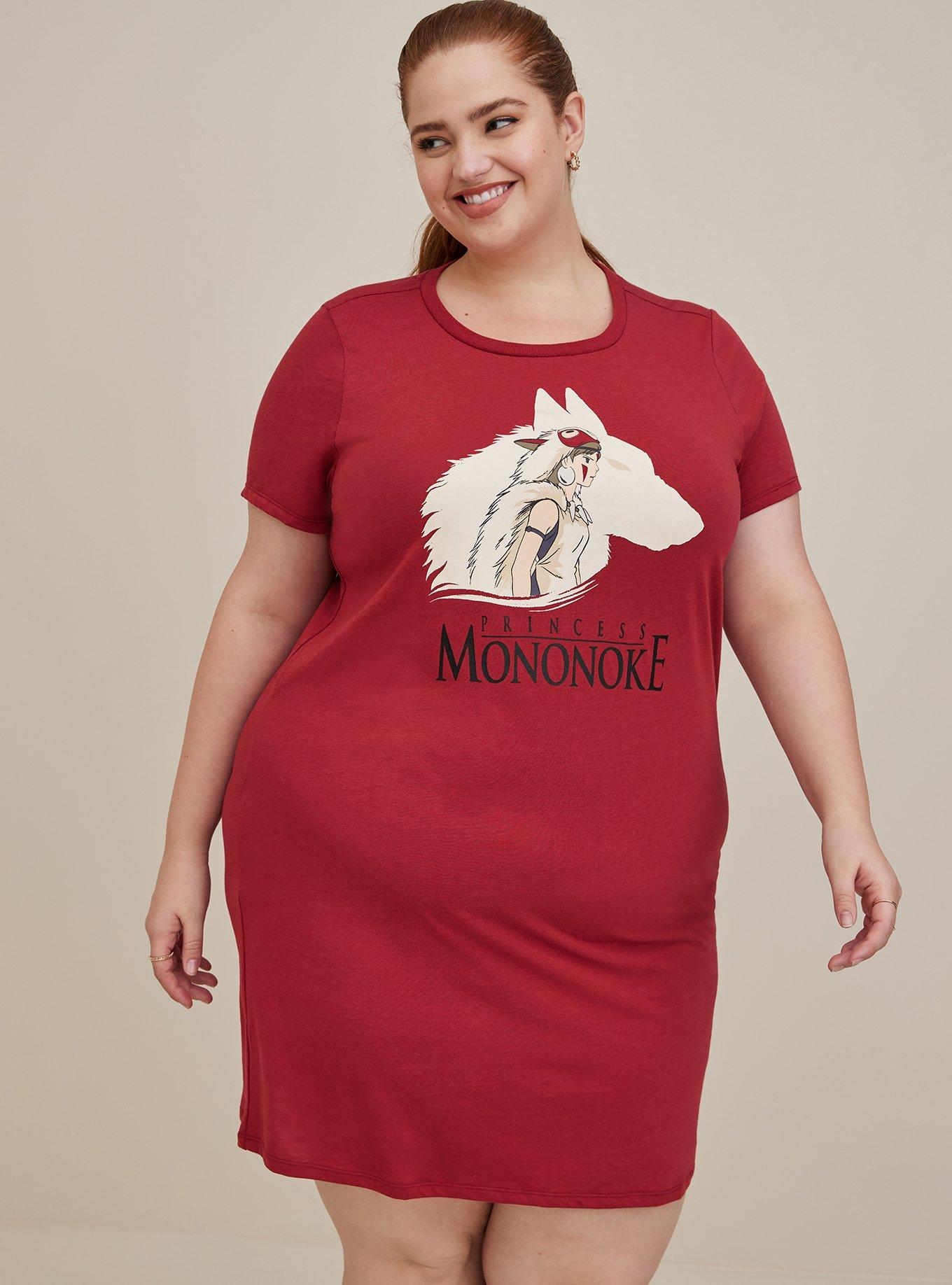 Her Universe Studio Ghibli Princess Mononoke Mini T-Shirt Dress - Triblend Red, RED, alternate