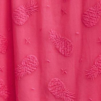 Plus Size Ruffle Mock Neck Tank - Mesh Pink Pineapple, PINK, swatch