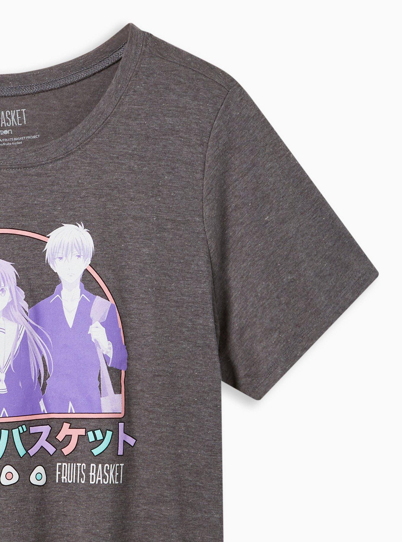 Plus Size Fruit Basket Slim Fit Crew Top - Signature Jersey Fruba Grey , MEDIUM HEATHER GREY, alternate