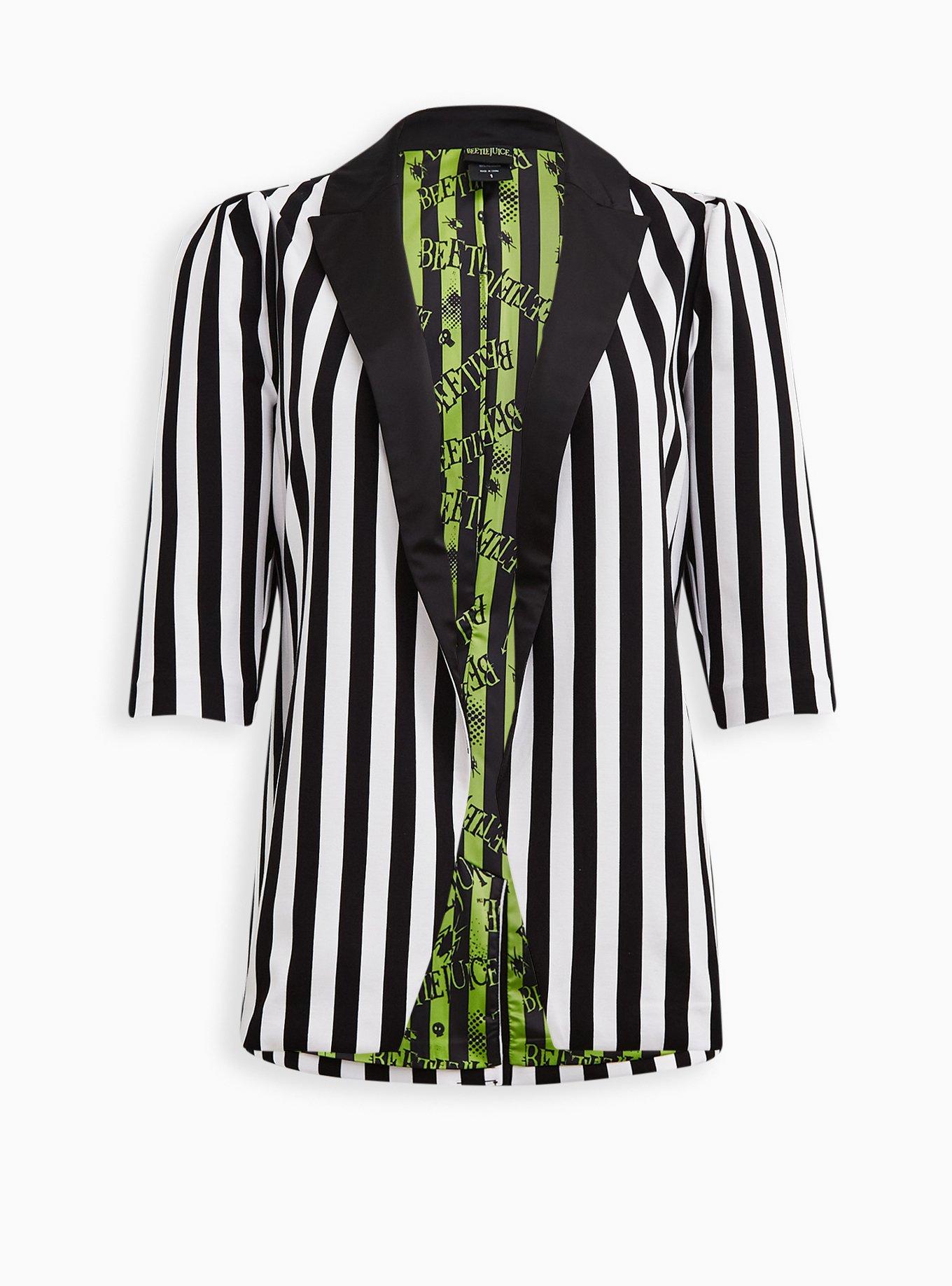 Black and white striped blazer beetlejuice hotsell