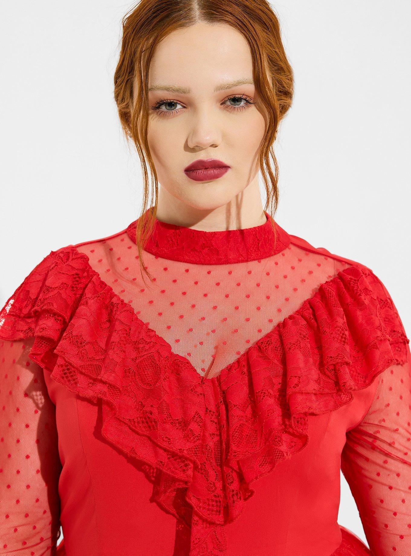 Plus Size - Beetlejuice Lydia Midi Stretch Challis Mesh