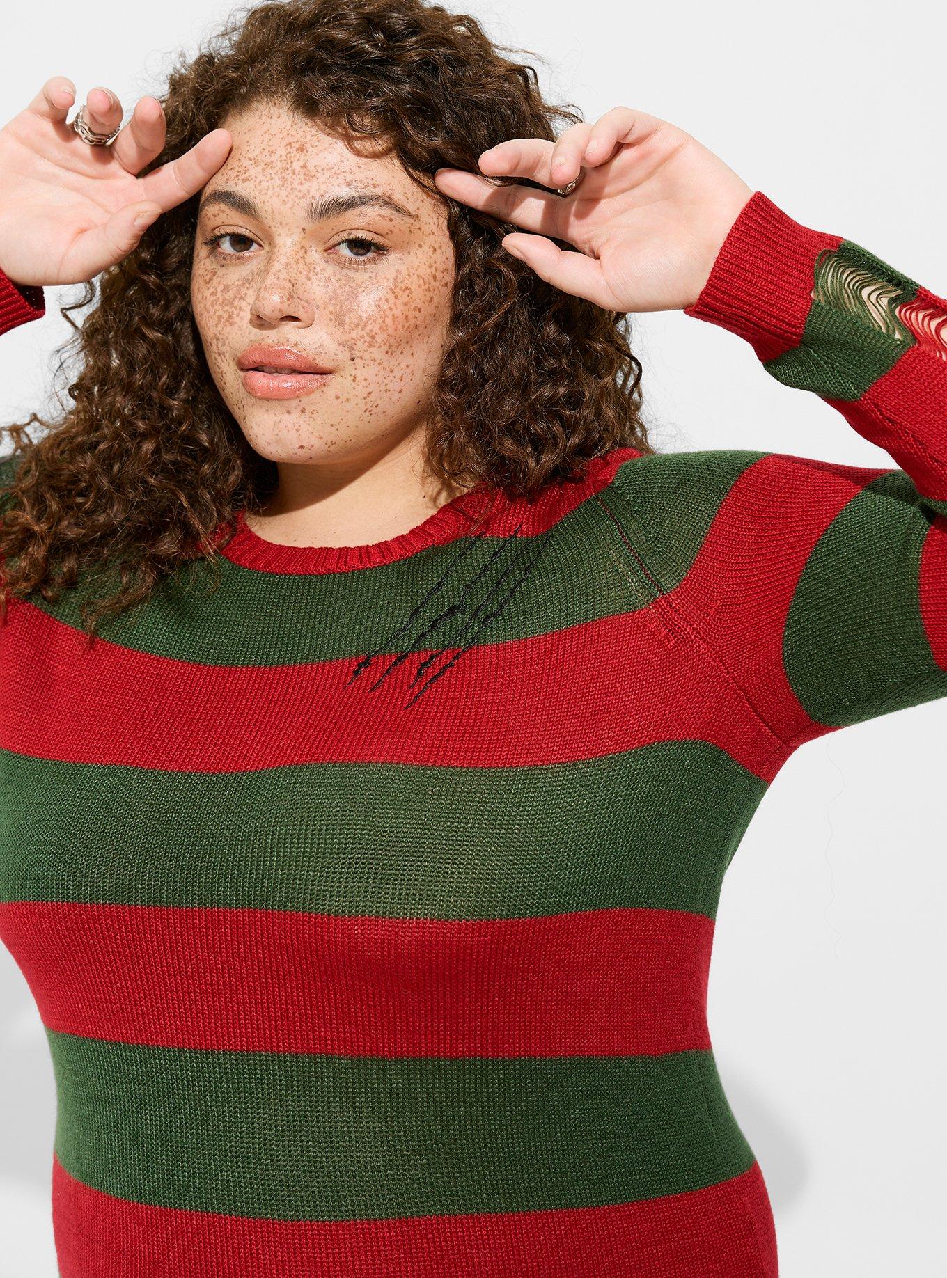 Plus Size - Warner Bros. Nightmare on Elm Street Freddy Mini Distressed  Dress - - Torrid