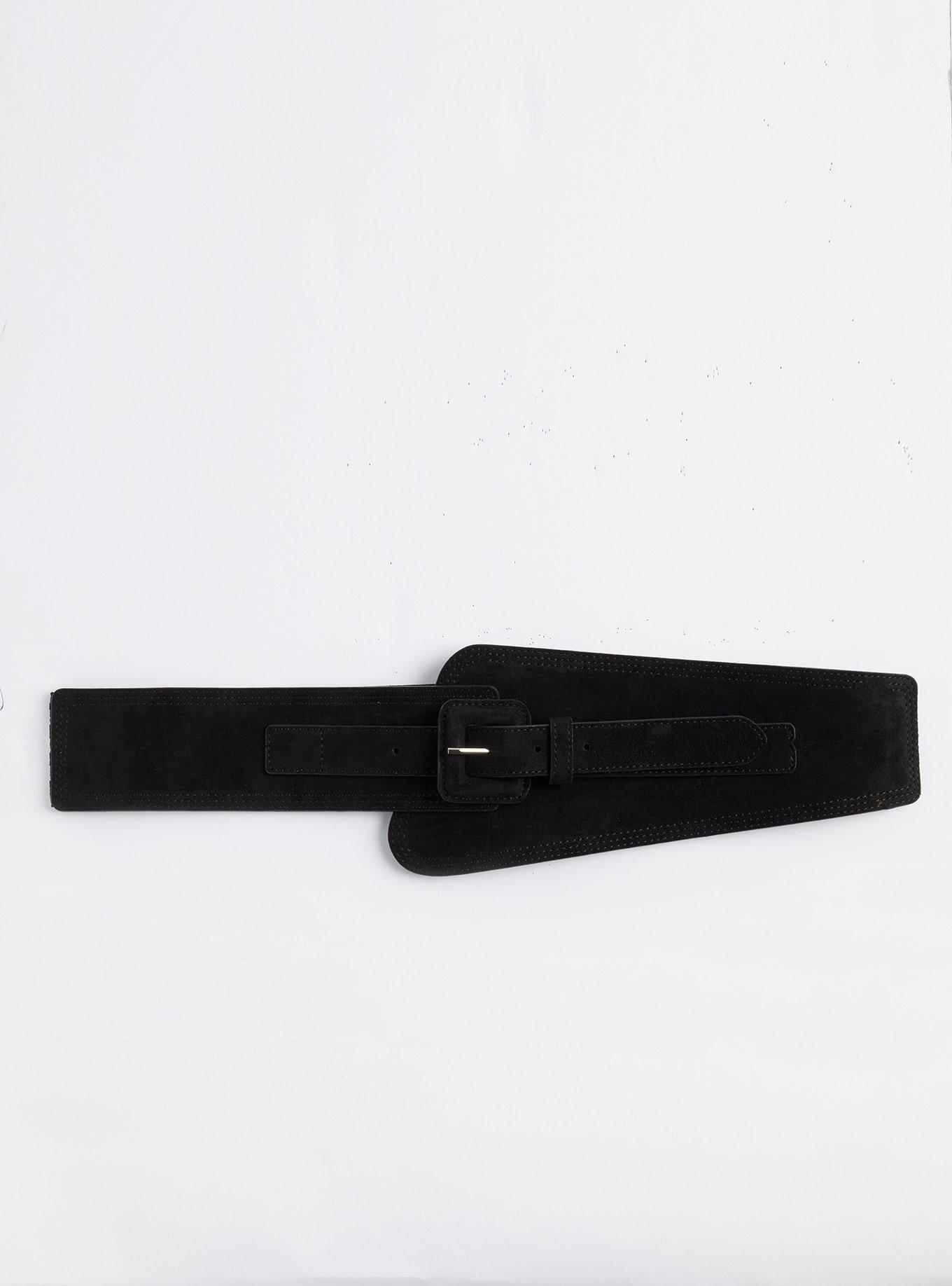 Plus Size Stretch Waist Belt Faux Suede Black Torrid