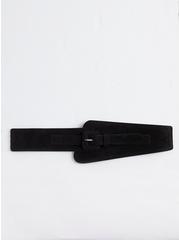 Stretch Waist Belt - Faux Suede Black, BLACK, hi-res