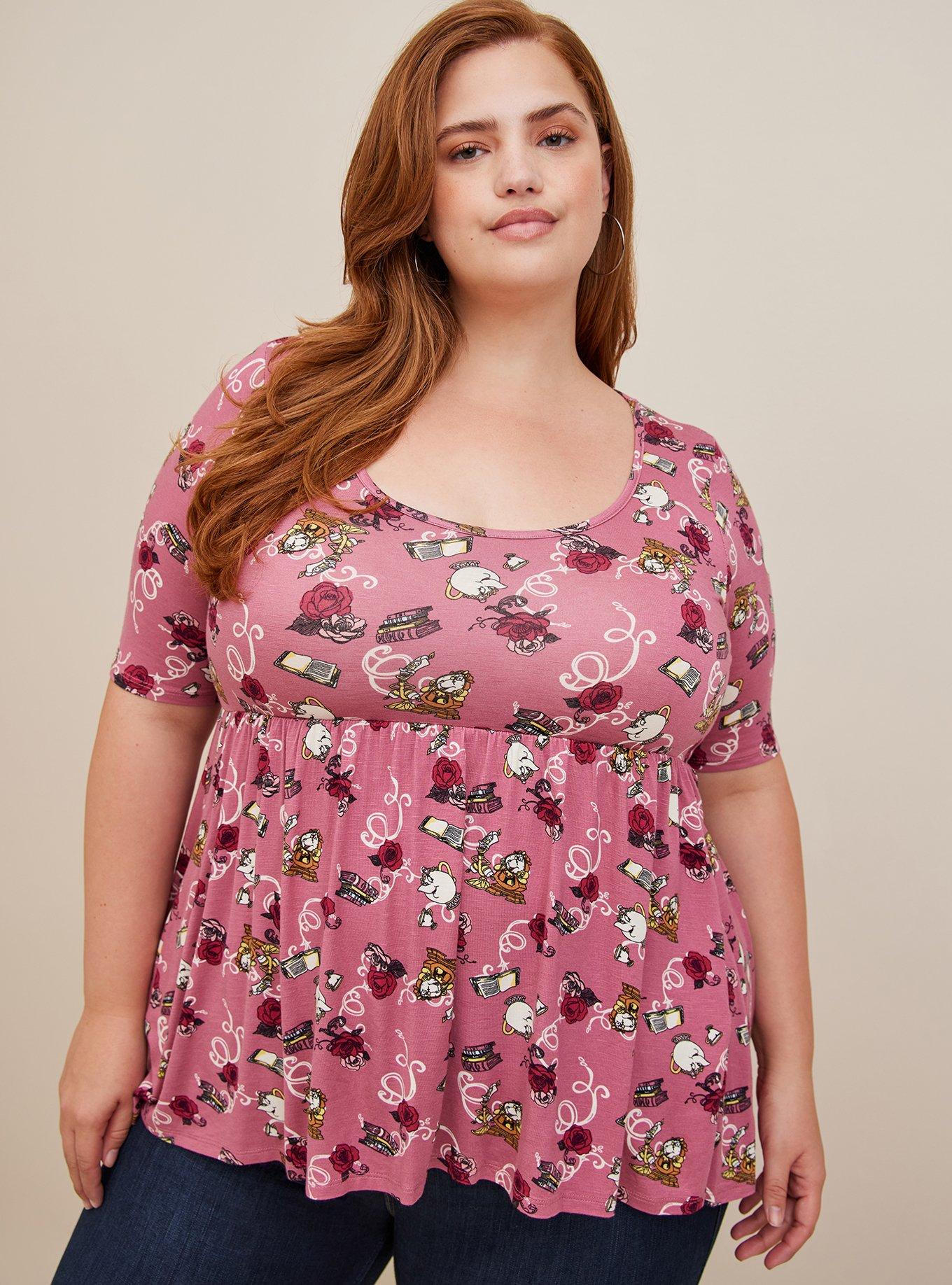 Disney Beauty And The Beast Babydoll Heritage Slub Tunic Top, MULTI, alternate