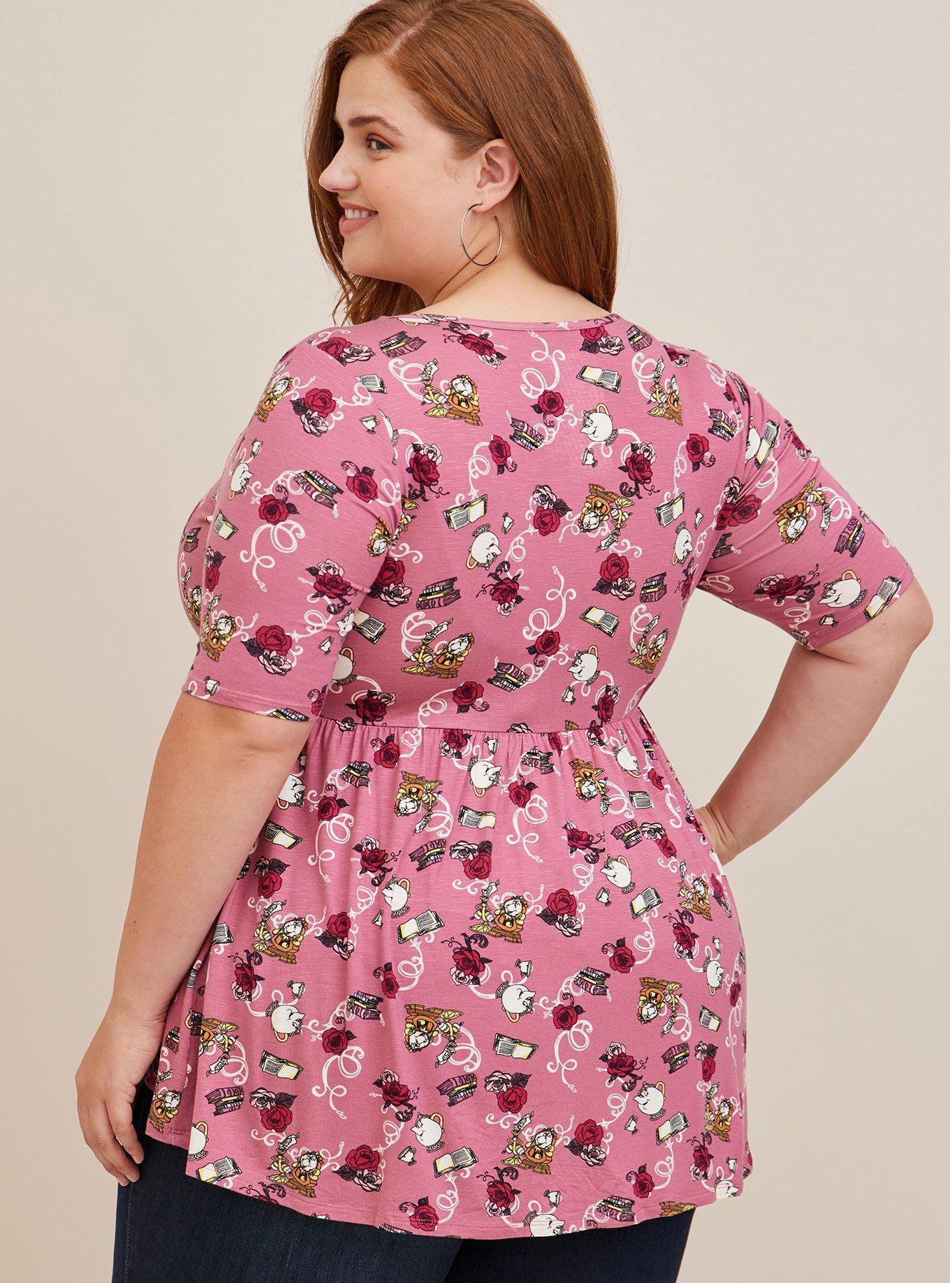 Disney Beauty And The Beast Babydoll Heritage Slub Tunic Top, MULTI, alternate