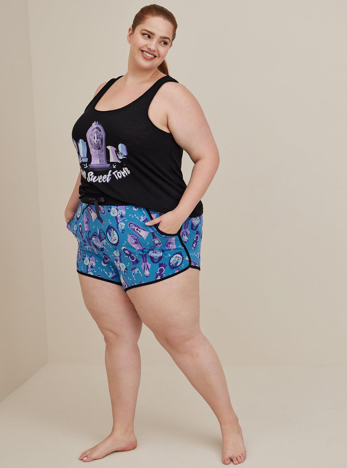 Plus Size Disney The Haunted Mansion Sleep Short - Cotton Blue Multi, MULTI, alternate