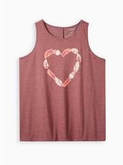 Everyday Tank - Signature Jersey Feather Heart Brown, MADDER BROWN, hi-res