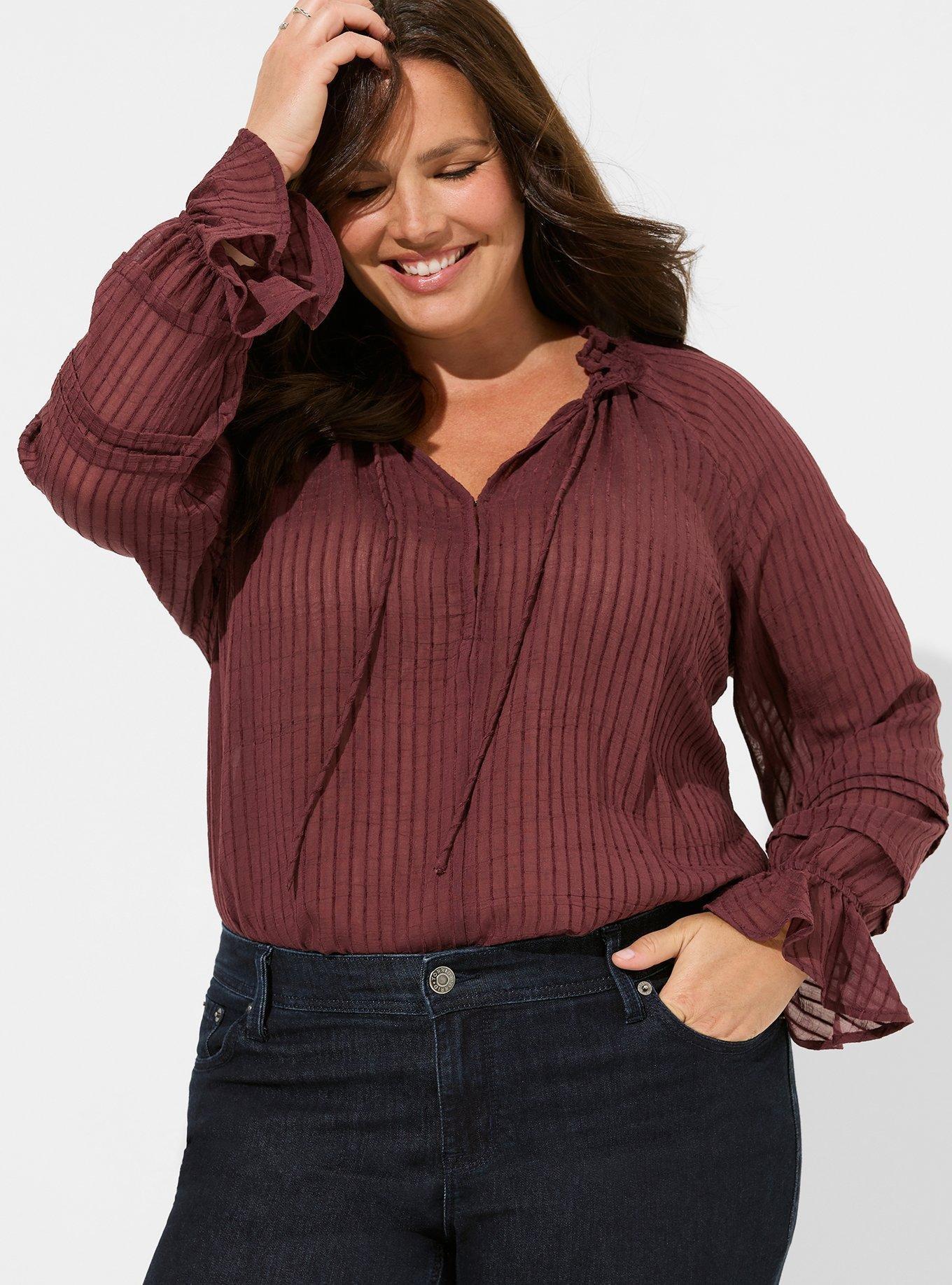 Lace up peasant top shop