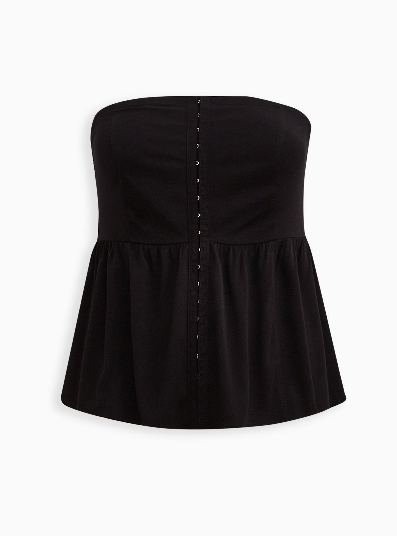 Plus Size - Stretch Challis Lace-Up Back Corset Top - Torrid