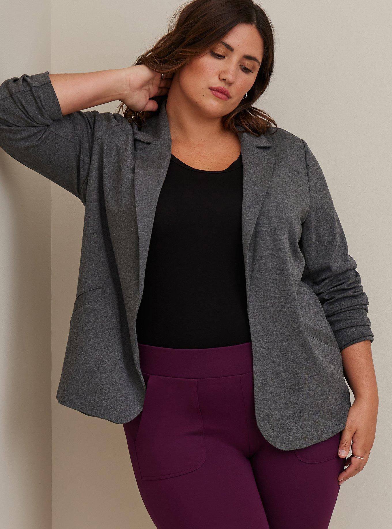 Grey blazer best sale plus size