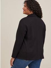 Jersey Knit Open Front Blazer, DEEP BLACK, alternate