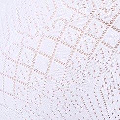 Tie Neck Pullover Sweater  - Pointelle Beige, BRIGHT WHITE, swatch