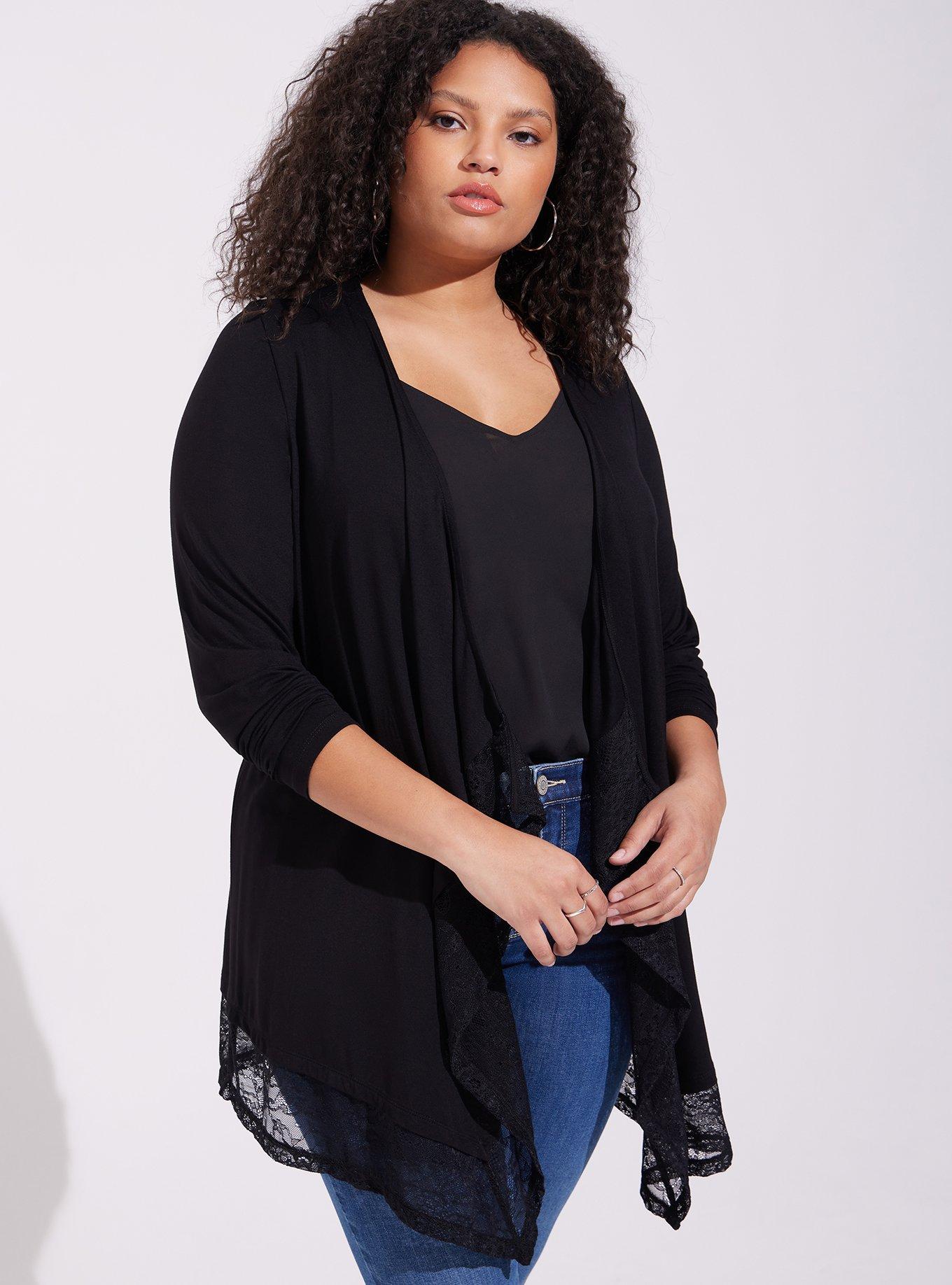 TORRID Fleece Drape Front Jacket