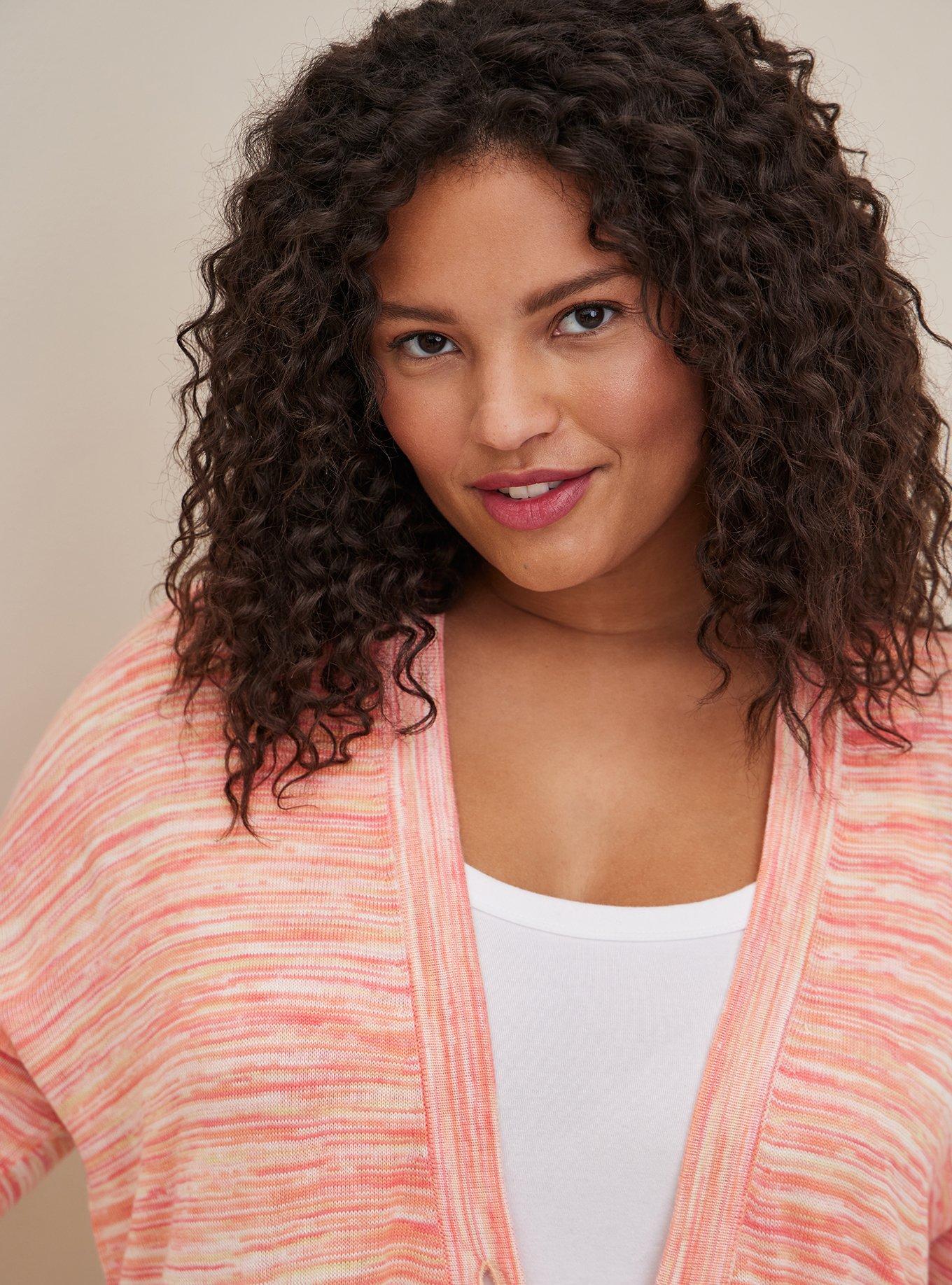 Boyfriend Cardigan Sweater - Spacedye Pink, PINK, alternate