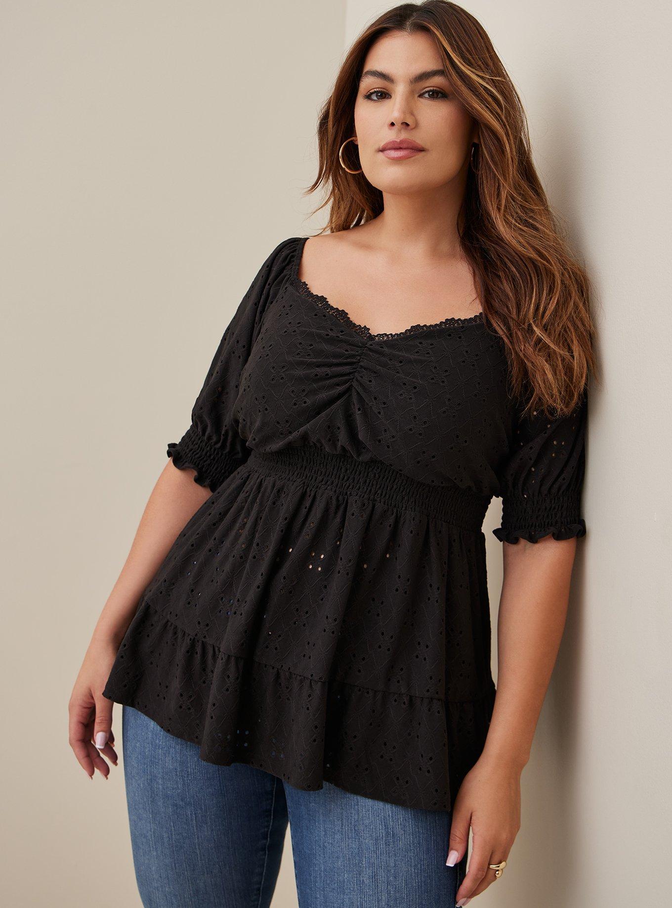 WT1054 Women's Solid Color Sweetheart Neck Top - Short Sleeve Stretch Knit Blouse, Relaxed Fit