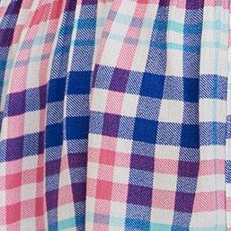 Plus Size Peplum Smocked Bodice Cami - Crinkle Gauze Plaid White, PLAID WHITE, swatch