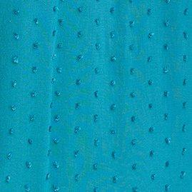 Plus Size Swiss Dot Ruffle Trim Mock Neck Top, BLUE, swatch
