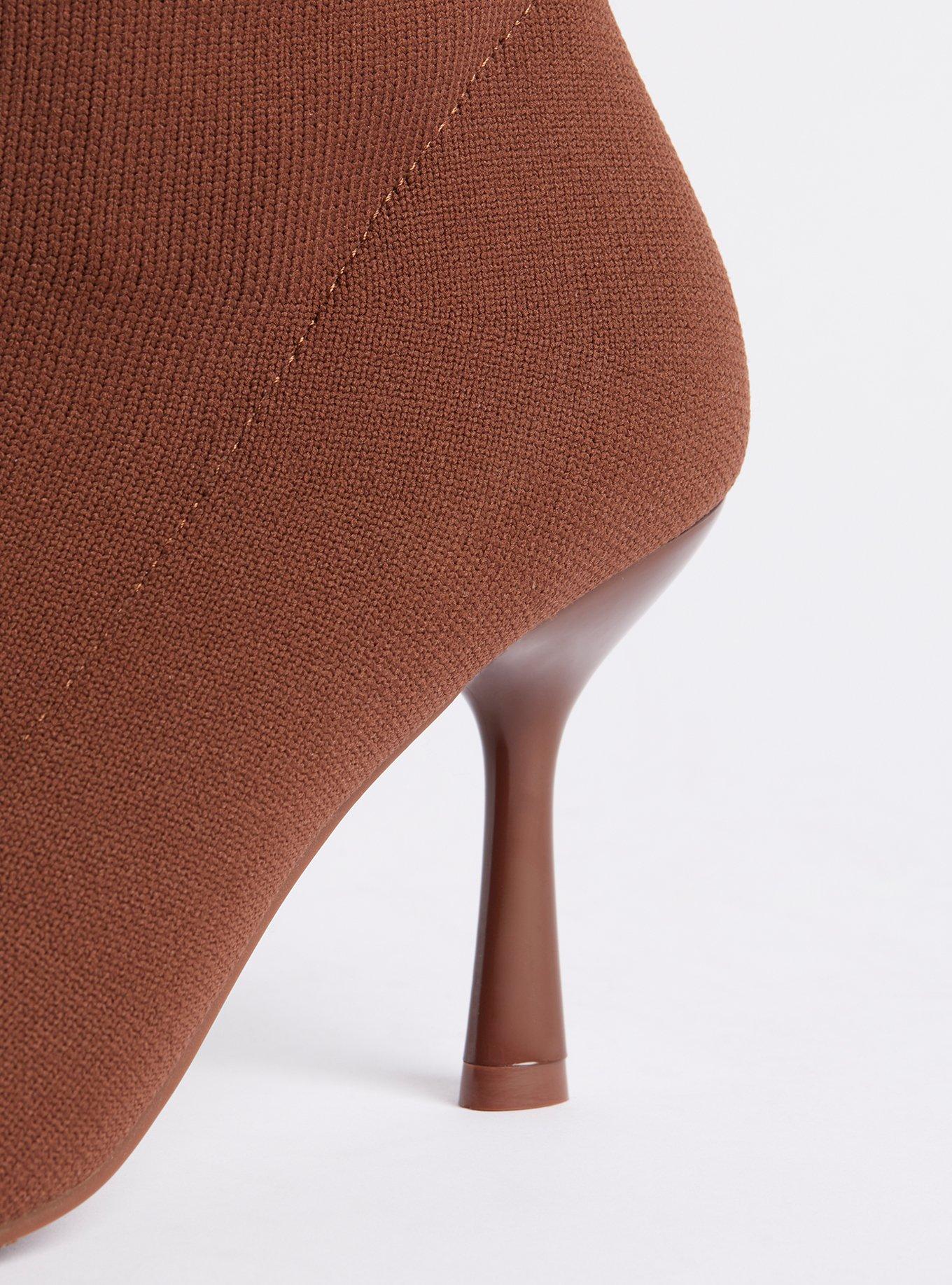 Stiletto Bootie - Stretch Knit Black (WW), TAUPE, alternate