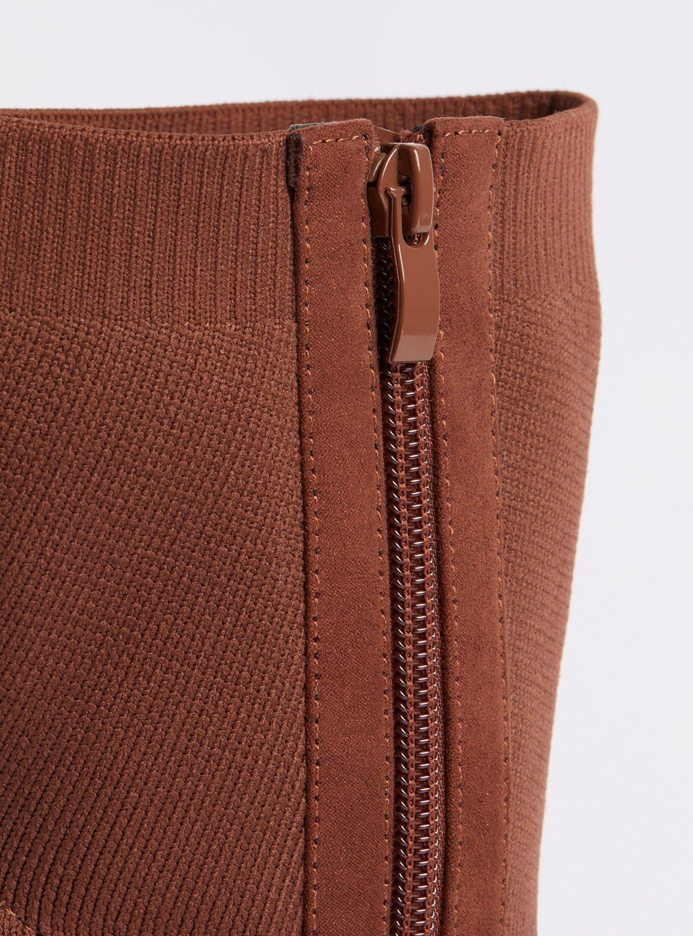 Stiletto Bootie - Stretch Knit Black (WW), TAUPE, alternate