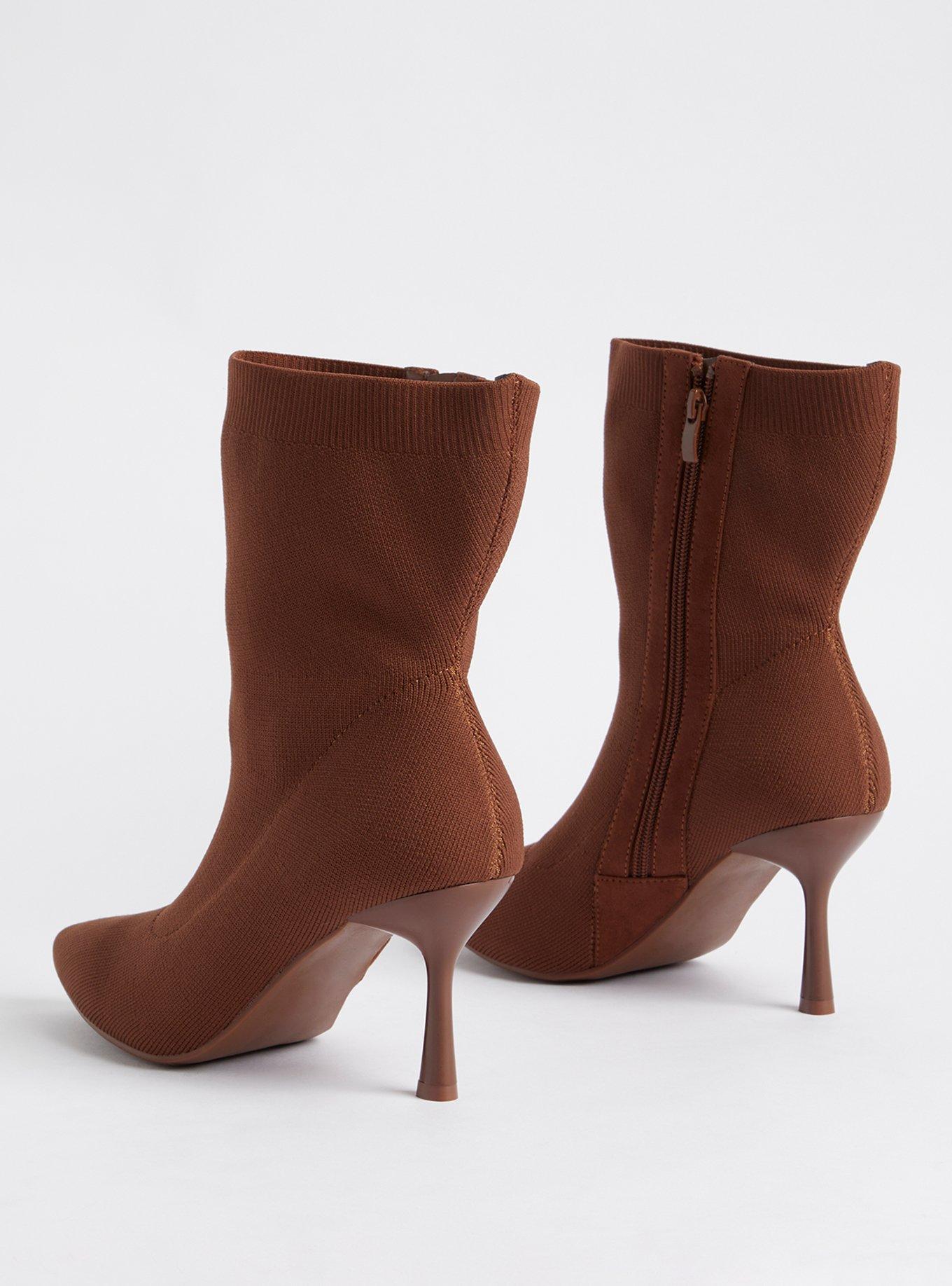 Stiletto Bootie - Stretch Knit Black (WW), TAUPE, alternate
