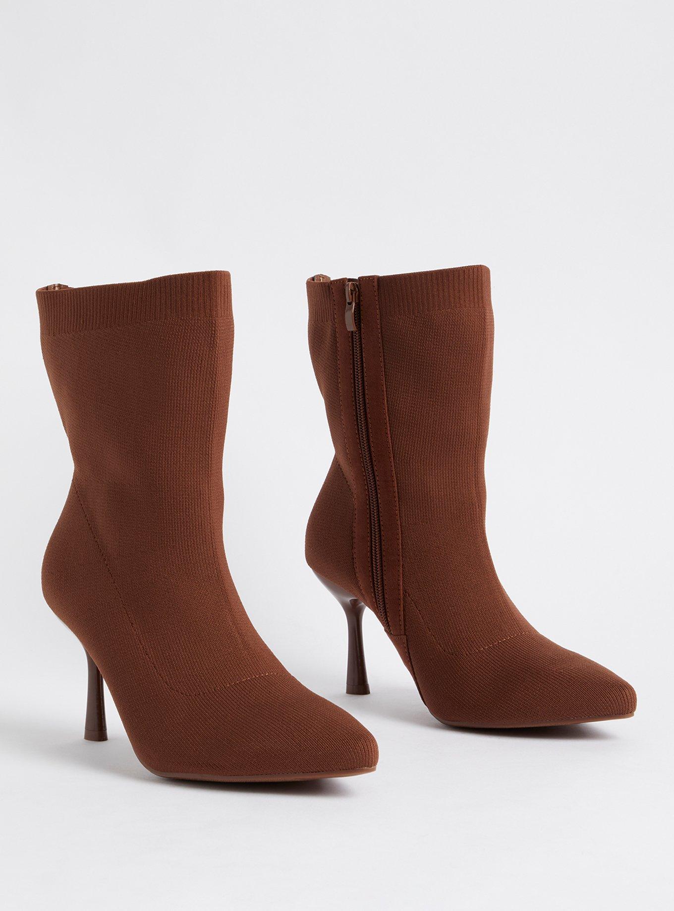 Stiletto Bootie - Stretch Knit Black (WW), TAUPE, hi-res