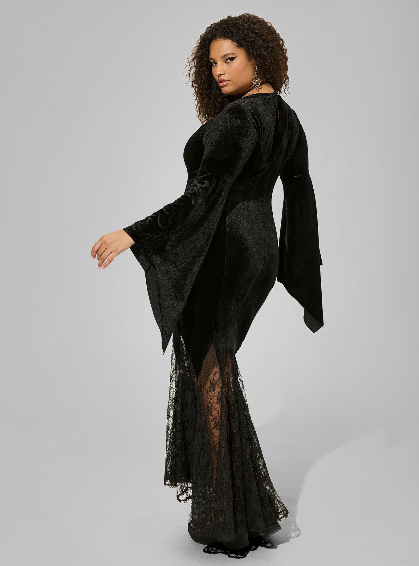 Halloween Costume Velvet Fluted Maven Dress