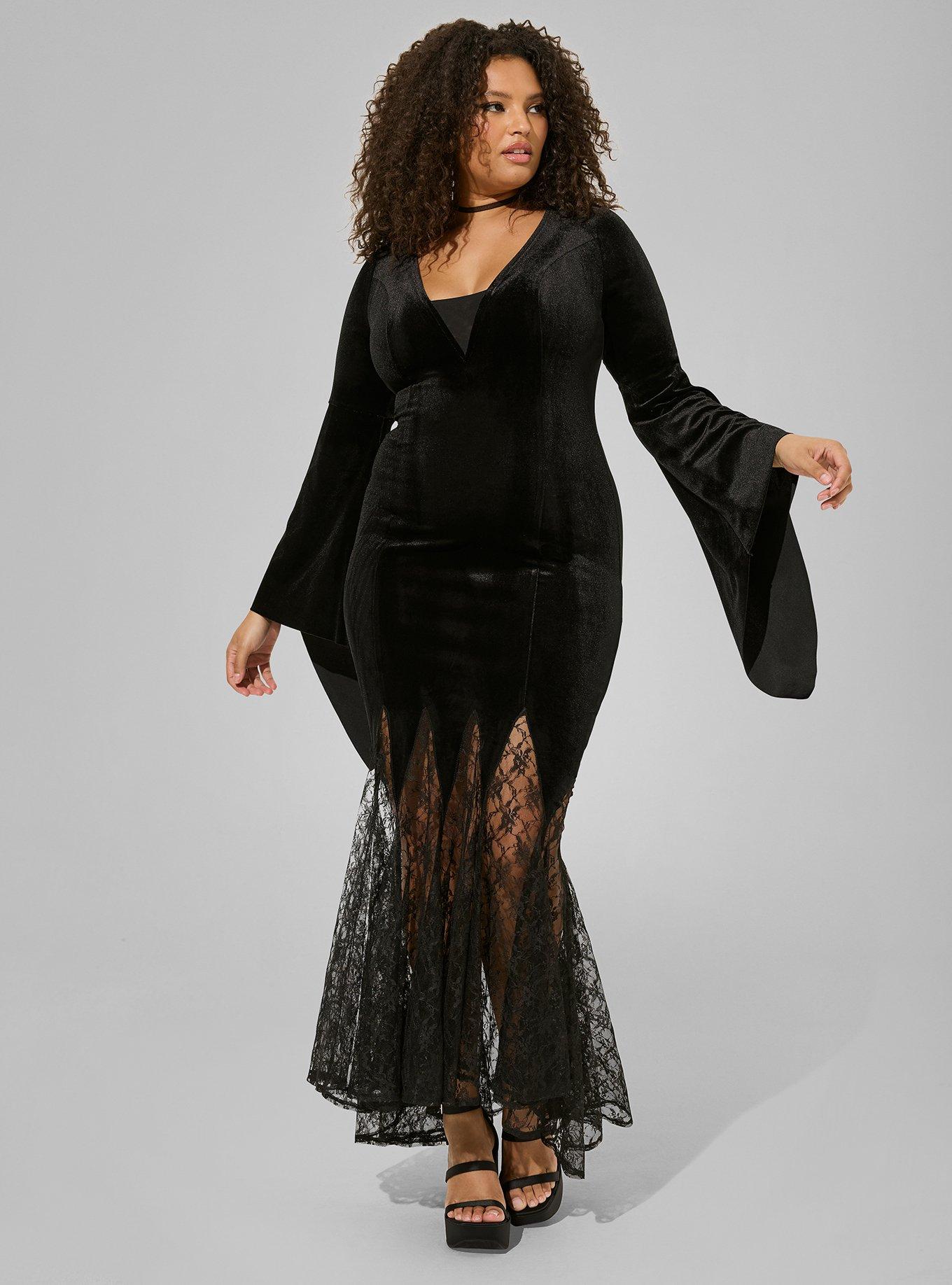 Halloween Costume Velvet Fluted Maven Dress