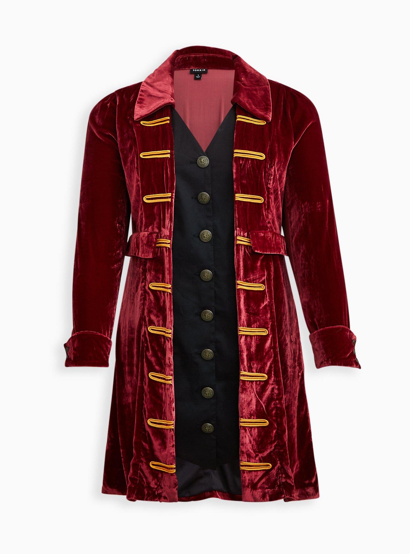 Plus Size - Halloween Costume Velvet Pirate Dress Coat - Torrid