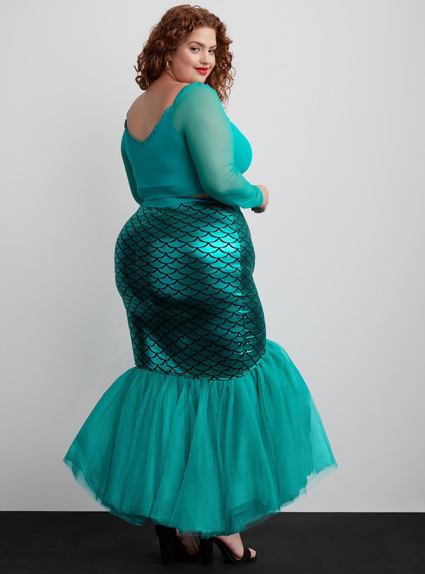 Torrid Official Disney The Little Mermaid Midi Mesh Dress Plus