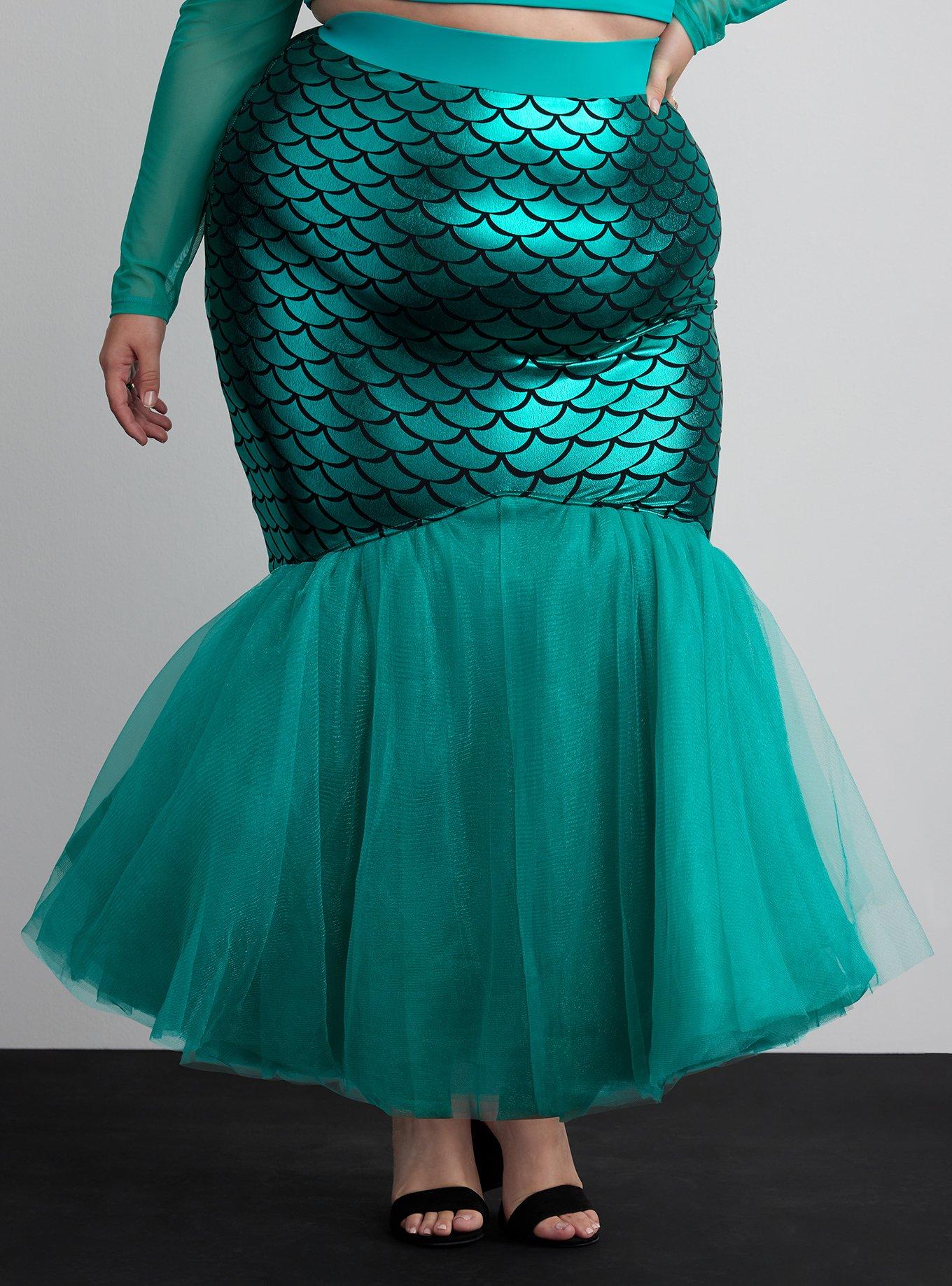 Plus Size - Halloween Costume Mesh Two Piece Mermaid Dress - Torrid