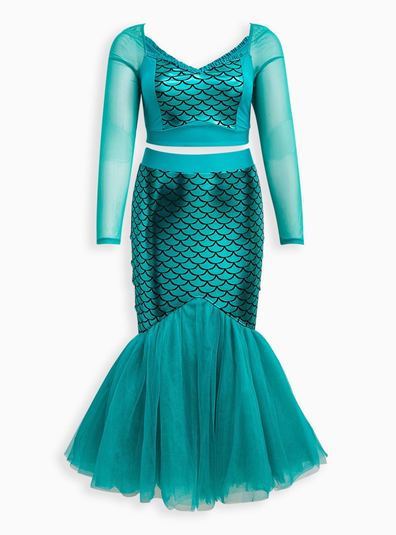 Plus Size - Halloween Costume Mesh Two Piece Mermaid Dress - Torrid