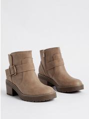 Single Strap Ankle Bootie - Taupe (WW), TAUPE, hi-res