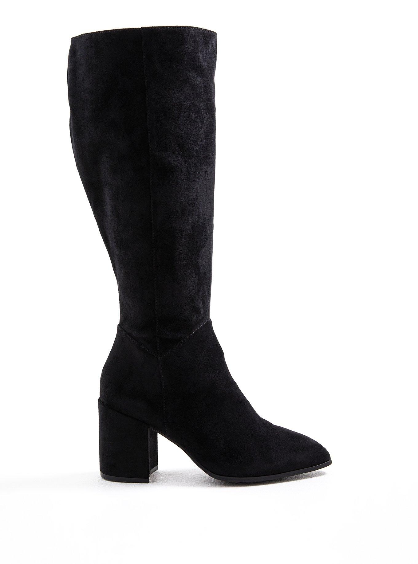 Torrid NWT Black Stretch Over-The-Knee Boot WW Sz 8.5 Stiletto Heel Pointy popular Toe