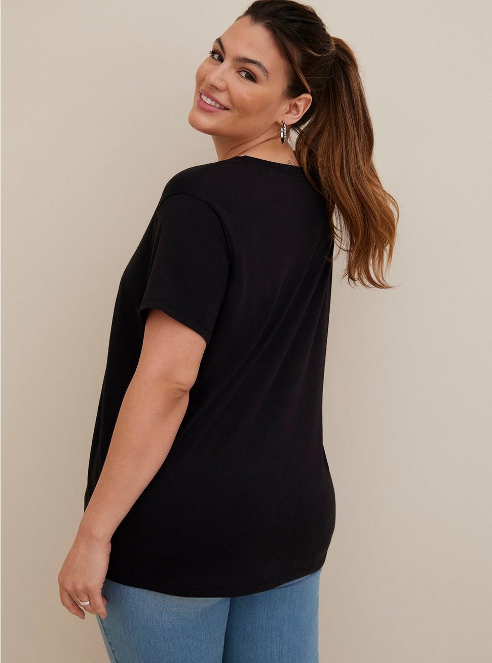 Plus Size Relaxed Fit Signature Jersey Tee, DEEP BLACK, alternate