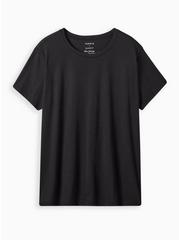 Plus Size Relaxed Fit Signature Jersey Tee, DEEP BLACK, hi-res