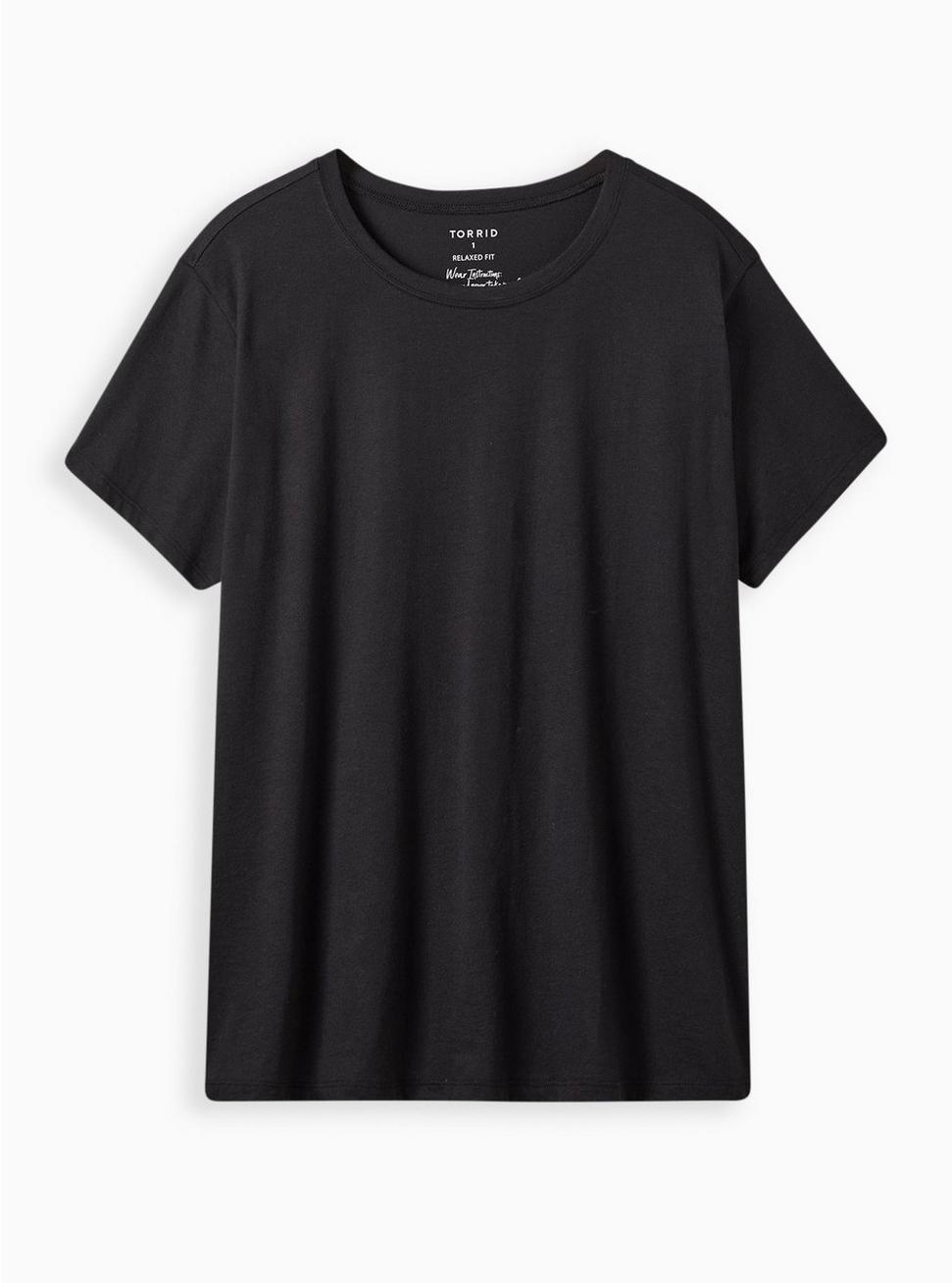 Relaxed Fit Signature Jersey Tee, DEEP BLACK, hi-res