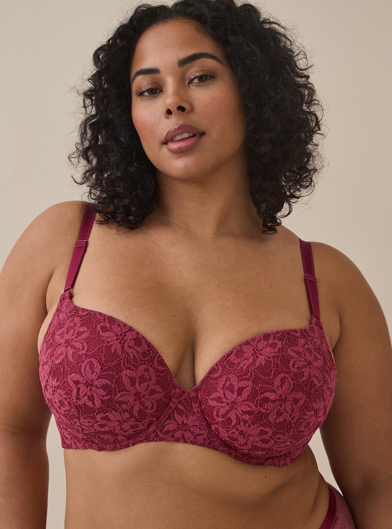  Womens Plus Size Bras Full Coverage Lace Underwire Unlined Bra  Vintage Rose 40F