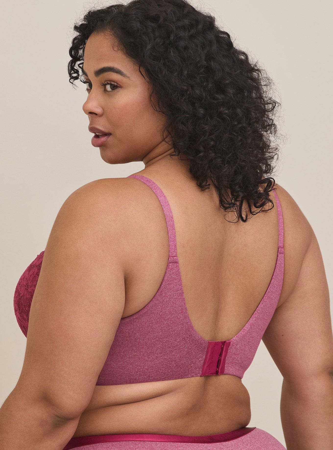 Plus Size Dream Wire-Free Plunge Bra, BEAUJOLAIS BURGUNDY, alternate