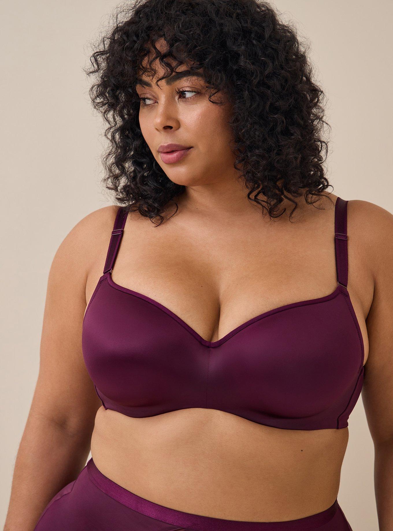Plus Size Balconette Lightly Lined Full Coverage Shine 360 Back Smoothing Bra, POTENT PURPLE, hi-res