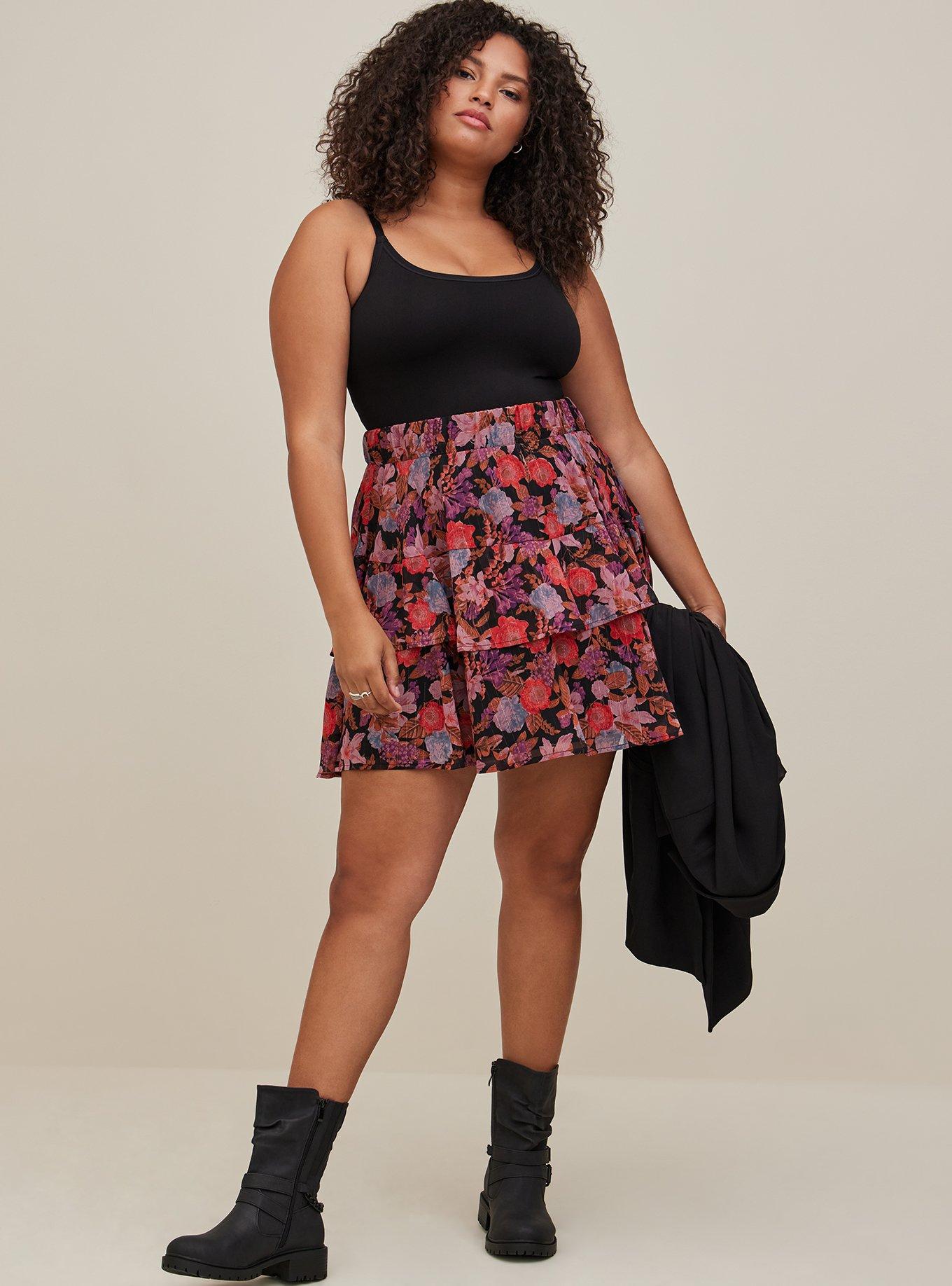 Mini Crinkle Lurex Tiered Skirt