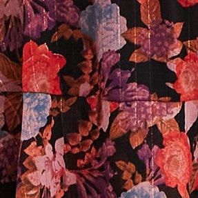 Mini Crinkle Lurex Tiered Skirt, FLORAL BLACK, swatch