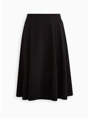 Midi Studio Refined Crepe Skirt, DEEP BLACK, hi-res