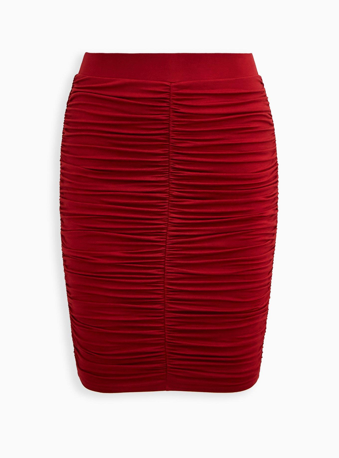 Midi Super Soft Shirred Pencil Skirt