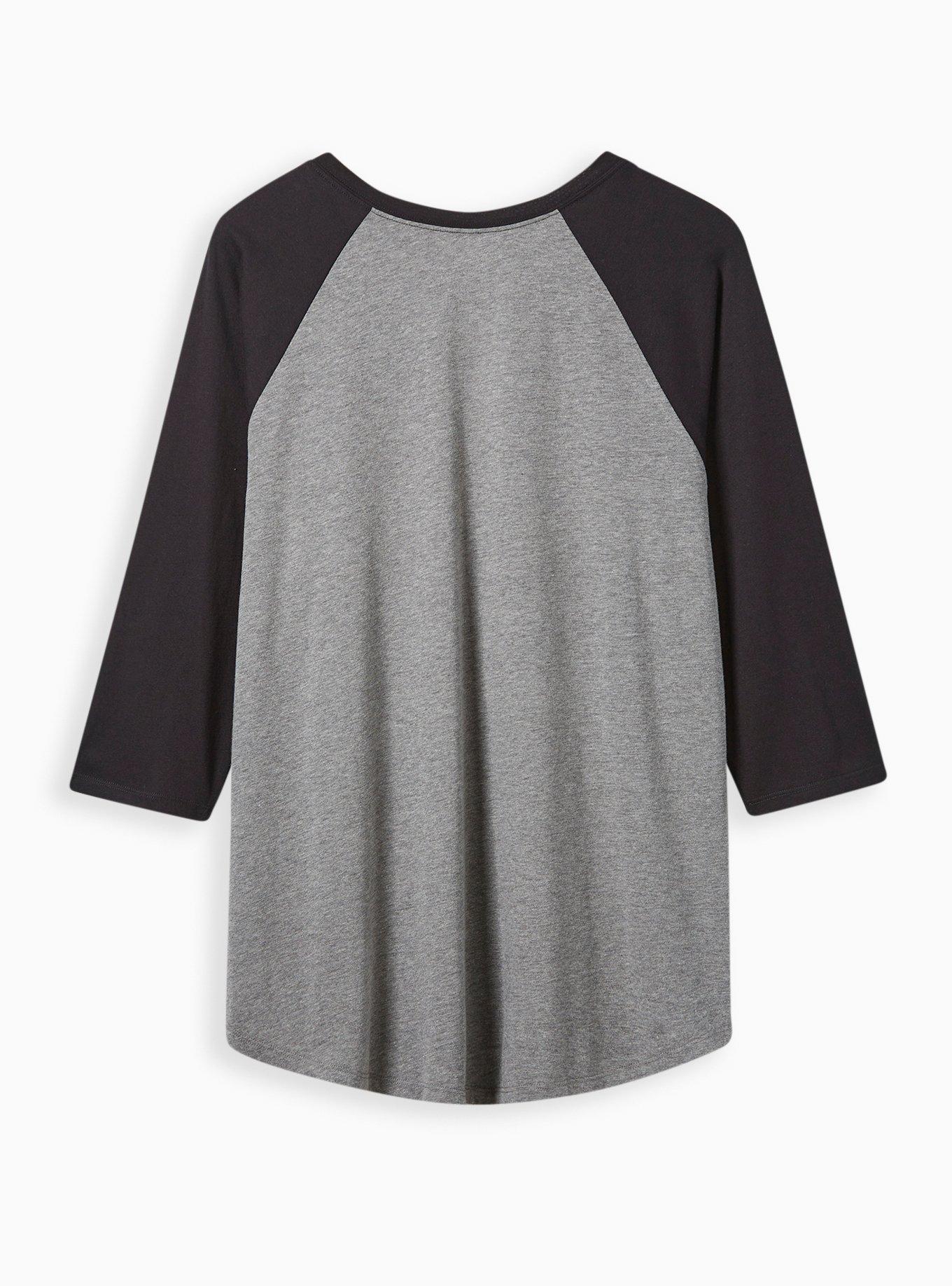 Hello Kitty Mummy Classic Fit Cotton Notch Long Sleeve Raglan Tee, MEDIUM HEATHER GREY, alternate