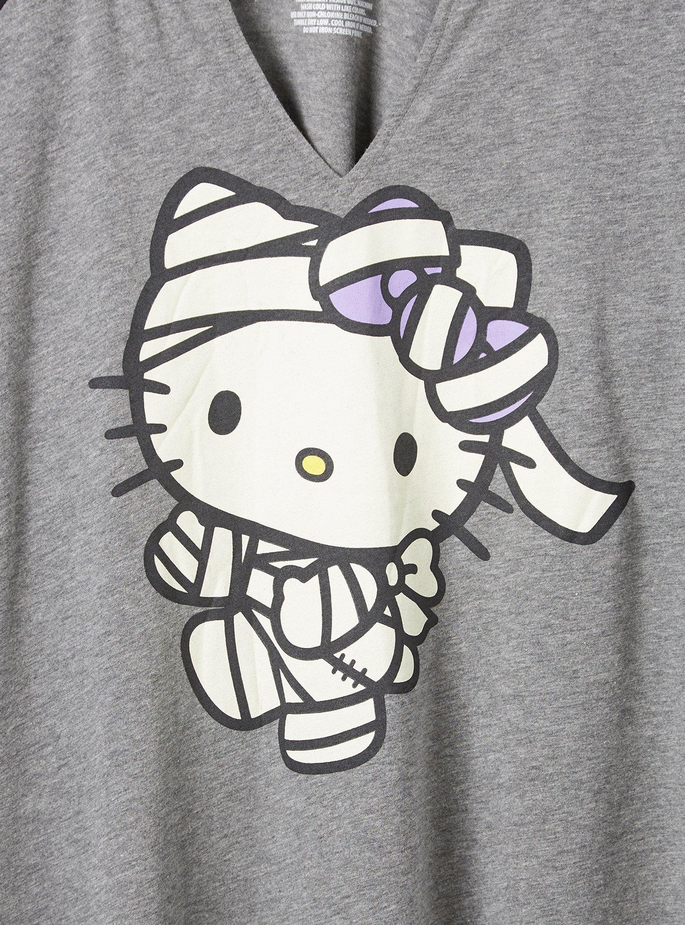 Plus Size - Hello Kitty Mummy Classic Fit Cotton Notch Long Sleeve