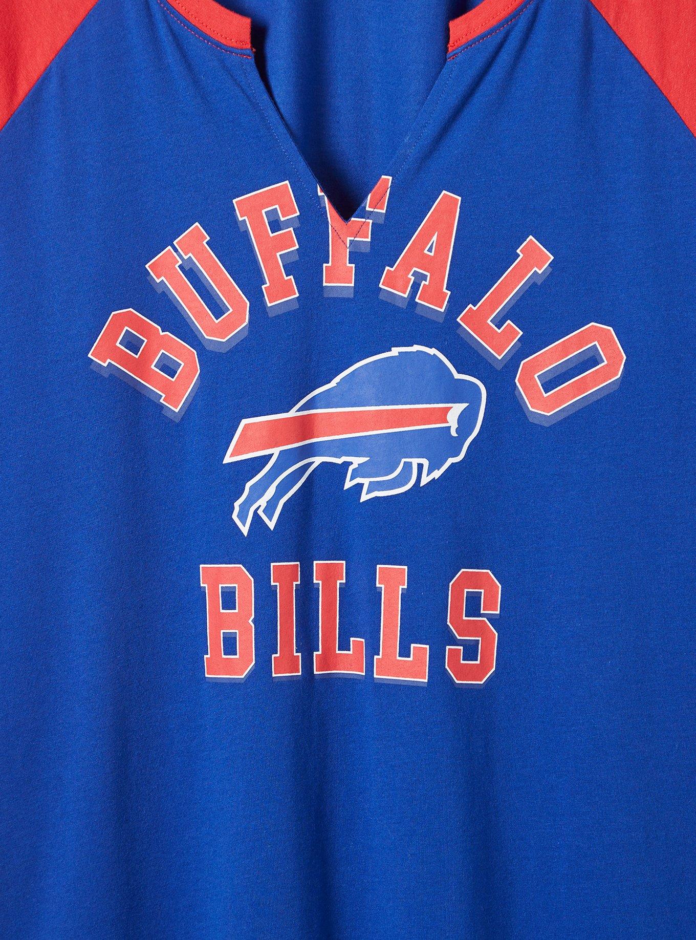 Plus Size NFL Buffalo Bills Classic Fit Cotton Long Sleeve Raglan Tee