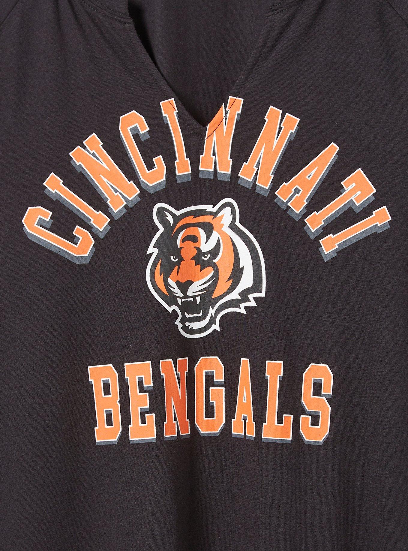 Men's New Era Orange Cincinnati Bengals Current Raglan Long Sleeve T-Shirt